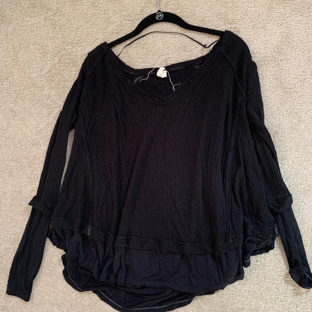 Free People Waffle Shirt